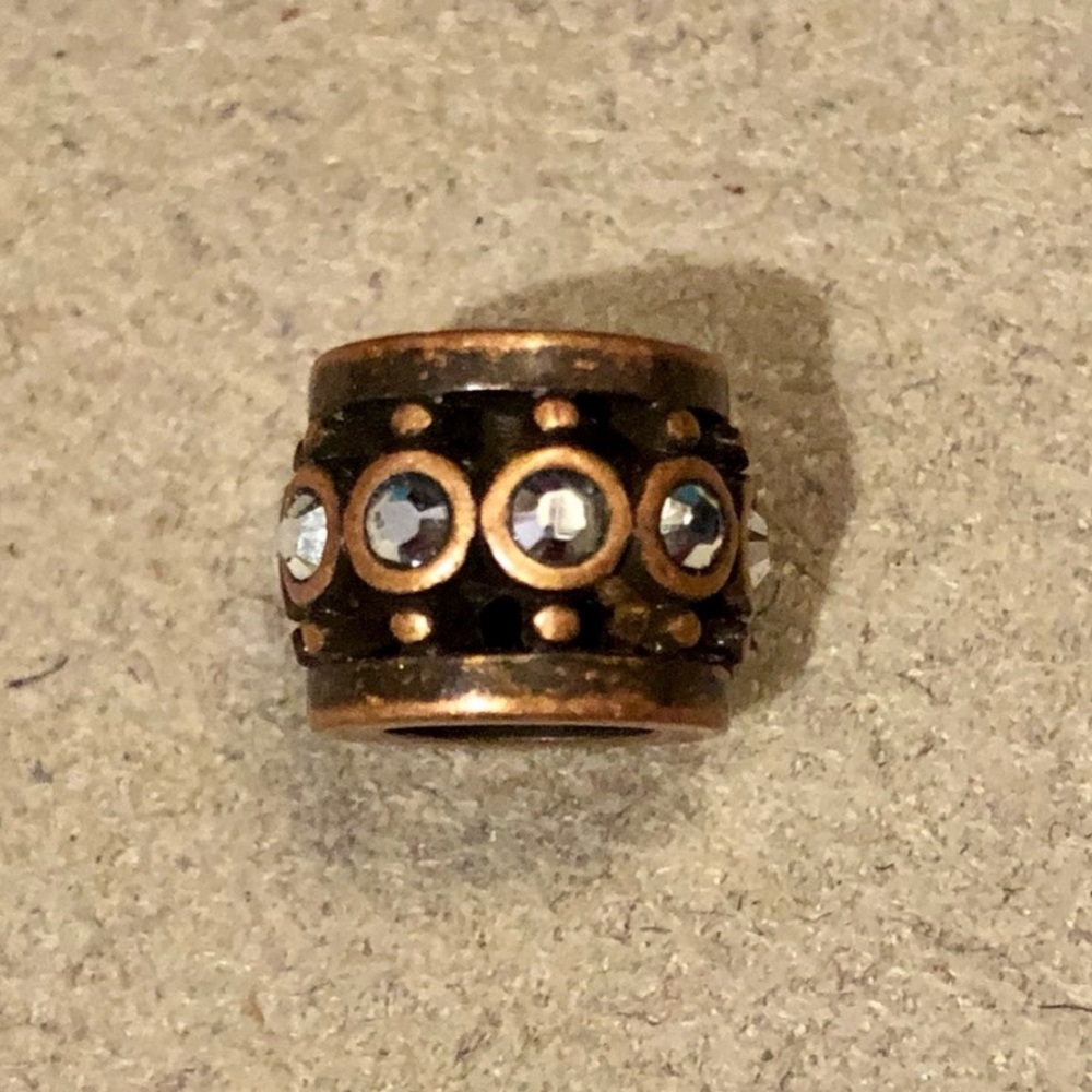 🆕 Brighton Classicism bead Copper Antique-Metallic finish Clear crystal accents